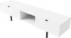 A white TV stand with black metal legs, shown from a diagonal angle against a white background. Produktbild-Vorschau