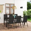 vidaXL 7-tlg. Garten-Essgruppe Schwarz Produktbild-Vorschau 2