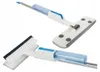 Two views of a white and blue spray mop with a detachable cleaning head and squeegee attachment, presented against a white background. Anteprima dell’immagine prodotto