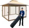 COSTWAY 3,6x3,6m Faltpavillon mit Moskitonetz, Doppeldach Produktbild-Vorschau 1