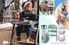 A collage of images showing a baby in a high chair, children at a table, a mother and child painting, and product components. Podgląd zdjęcia produktu