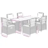 7-tlg. Garten-Essgruppe mit Kissen Beige Poly Rattan Produktbild-Vorschau 8