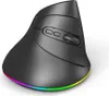 A black vertical wireless gaming mouse with RGB lighting on a white background. Produktbild-Vorschau