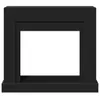 A black fireplace surround shown from the front against a white background. Voir les images du produit