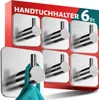Handtuchhalter ohne Bohren 6er SET - Handtuchhaken Bad Produktbild-Vorschau 1