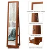 A full-length jewelry cabinet with a mirror, showcasing its features through close-up shots and descriptive text. Náhľad obrázku produktu