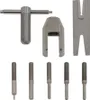 A set of metal tools for engine and gear removal, laid out on a white background. Produktbild-Vorschau