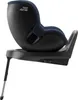 A side view of a Britax Romer car seat base with a navy blue seat attached, set against a white background. Produktbild-Vorschau