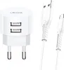 Usams Ład. Siec. 2Xusb T20 2,1A Microusb Biały/White Round Náhľad obrázku produktu 1