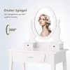 Comodino con specchio e sgabello, 3 cassetti incl. 2 Anteprima dell’immagine prodotto 6