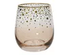 Trinkglas 9,5cm Glas mit Sternen Apricot / Gold Produktbild-Vorschau 1