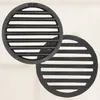 Two black circular grates with horizontal slats are shown against a light gray background. One grate is slightly in front of and to the left of the other. Produktbild-Vorschau