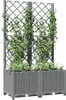 vidaXL Bac à plantes avec treillis gris clair 80x40x136 cm Voir les images du produit 7