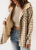 ASKSA Damen Jacke Karierte Winterjacke Oversize Langarm Produktbild-Vorschau 4