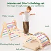 5-in-1 Montessori Klettergerüst Indoor aus Holz mit Rutsche Produktbild-Vorschau 3