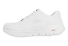 A side view of a single white Skechers Arch Fit sneaker against a white background. Produktbild-Vorschau