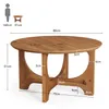 Tribesigns Runde Couchtisch aus Massivholz, 80 cm Moderne Produktbild-Vorschau 2