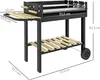 Kohlegrill, Grillwagen, 2 Grillflächen, 2 Räder, Griffe, Produktbild-Vorschau 3