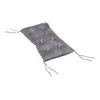 A gray tufted cushion with ties, isolated on a white background. Náhled obrázku produktu