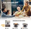 A family enjoying a meal at a table with a slow cooker in the foreground. Náhled obrázku produktu