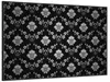 Wallario Wandbild Grau-schwarzes Blumenmuster Damast, Produktbild-Vorschau 2