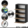Schuhschrank Wotan aus schwarzer Eiche, 60 cm, Regalständer Produktbild-Vorschau 6