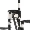 Wiltec Kratzbaum 240-260 cm schwarz/weiß, Katzenkratzbaum Produktbild-Vorschau 3