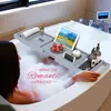 Badewannenablage,Badewannentablett Badewannenbrett Bambus Produktbild-Vorschau 6