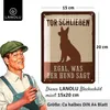 LANOLU retro Blechschild Hund, TOR SCHLIEßEN, Deko Hund Produktbild-Vorschau 3