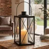 Laterne aus Metall und Glas - Windlicht Farbe schwarz - Produktbild-Vorschau 1