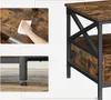 Collage of close-up shots showing details of a wooden and metal table. Produktbild-Vorschau