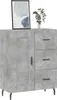 vidaXL Příborník betonový šedý 69,5x34x90 cm odvozený Náhled obrázku produktu 3