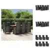 vidaXL 9-tlg. Garten-Essgruppe mit Kissen Schwarz Poly Produktbild-Vorschau 1