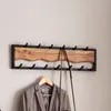 FineBuy Wandgarderobe Akazie Massivholz 80 cm - Produktbild-Vorschau 1
