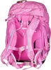 The back of a pink backpack with white stars and a cartoon character. Náhled obrázku produktu