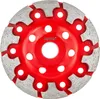 A close-up, top-down view of a red and gray diamond grinding disc with a white background. Produktbild-Vorschau