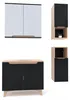 Szafka z lustrem czarna 60 x 16 x 75 cm czarny/dąb Podgląd zdjęcia produktu 2