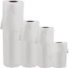 Four rolls of white filter fleece of varying sizes are arranged in a descending diagonal line against a white background. Produktbild-Vorschau