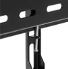 A close-up view of a black metal TV wall mount bracket with a screw and washer. Produktbild-Vorschau