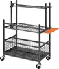 A metal storage rack with multiple shelves and baskets, designed for organizing garden tools. Náhled obrázku produktu