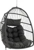 A hanging egg chair with cushions, isolated on a white background. Podgląd zdjęcia produktu