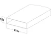 Naber 4021002, Tubo piatto, Bianco, 12,5 cm, 100 cm, 55 mm Anteprima dell’immagine prodotto 2