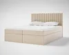 A bed with a headboard and mattress is shown against a white background. Produktbild-Vorschau