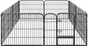 A black metal pet playpen is shown from the front. Voir les images du produit