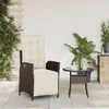 vidaXL Gartensessel mit Fußteil Verstellbar Braun Poly Produktbild-Vorschau 3