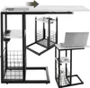 tectake® Laptop-Beistelltisch Rhea, C-Form, mit Ladestation Produktbild-Vorschau 1
