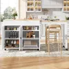 Wysuwany stół barowy 118-180 cm, wysoki stół z 6 schowkami, Podgląd zdjęcia produktu 2