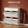 Schuhschrank mit 4 Klapptüren,100 x 24 x 99 cm, Weiß-Gold | Produktbild-Vorschau 5