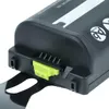 Close-up of a black battery pack with a green release latch. Produktbild-Vorschau