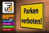 Holzschild  Hinweis Parken Verboten gelb, 40 x 30 cm, Produktbild-Vorschau 3